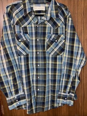 Bit & Bridle Blue and Yellow Plaid Button-Down Shirt